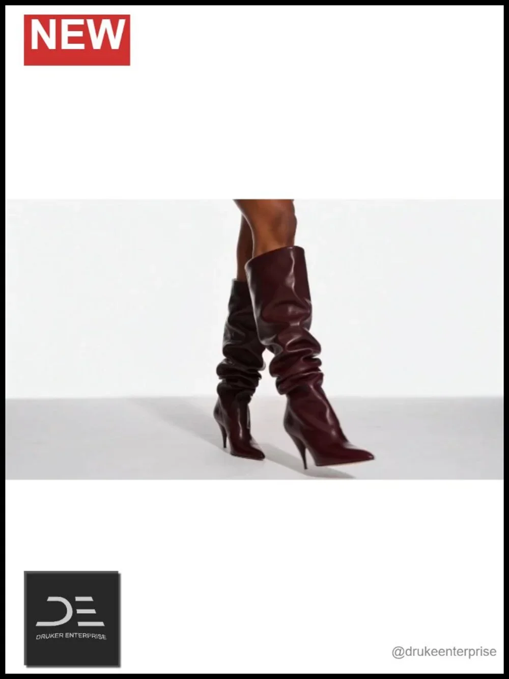 Wide Calf Pleated Knee High Suede Boots for Women